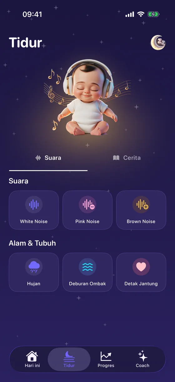Suara pengantar tidur di Yorix