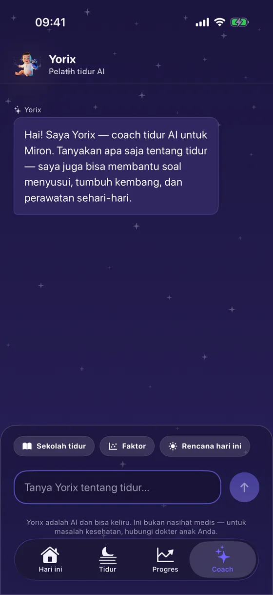 Obrolan dengan pelatih AI Yorix