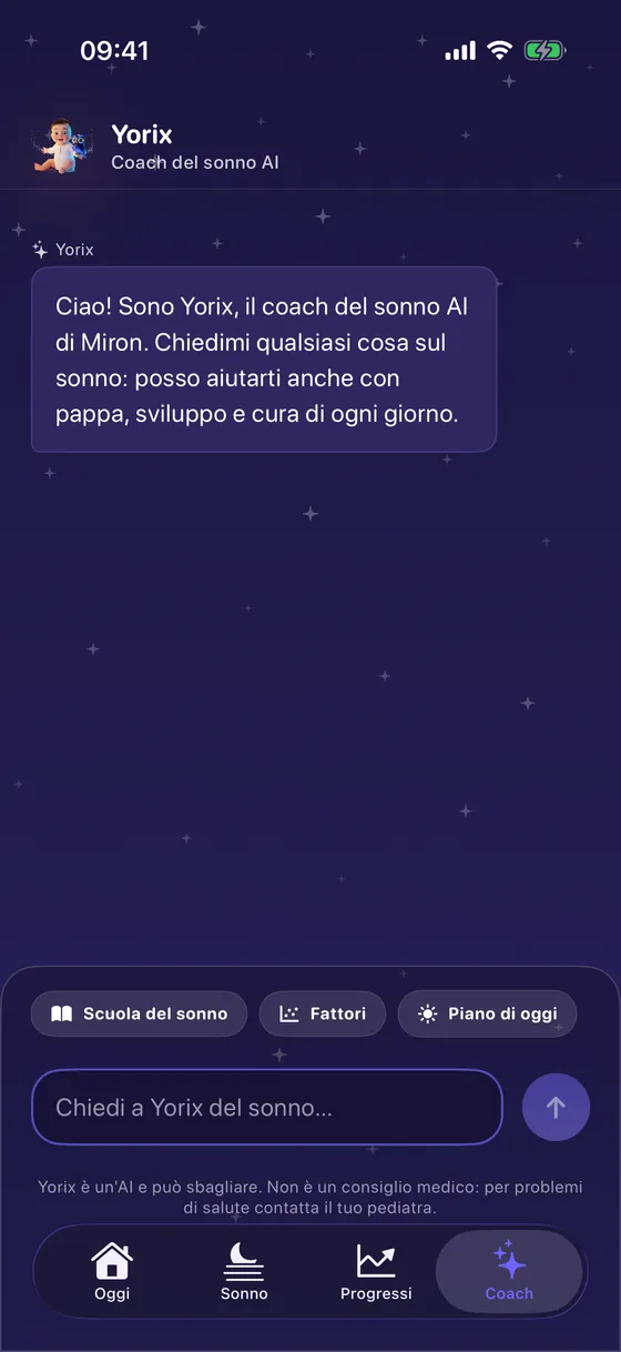 Chat con il coach AI di Yorix