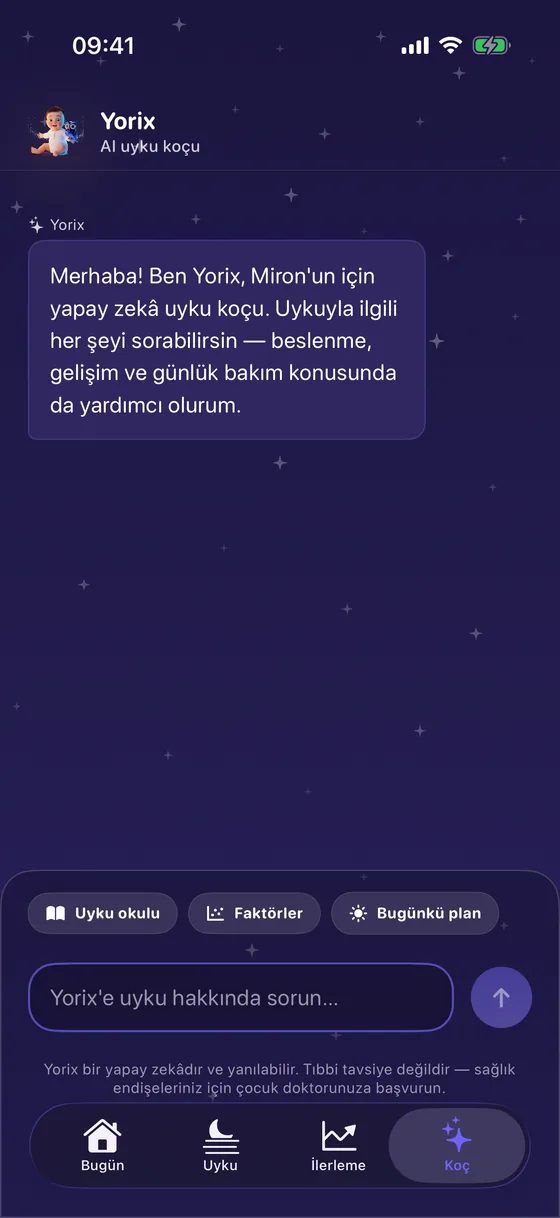 Yorix yapay zekâ koçuyla sohbet